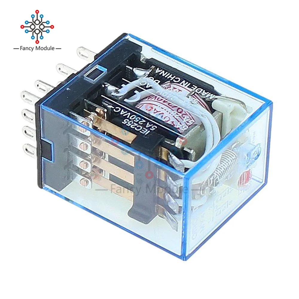 MY4NJ модуль электромагнитного реле светодиодный общего назначения 4pdt 14 контактов
