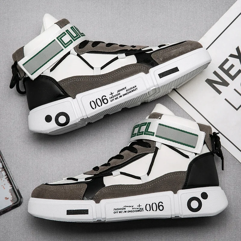 

Мужская Спортивная обувь для улицы, высокие берцы, на шнуровке, модные спортивные, 39-44, весна