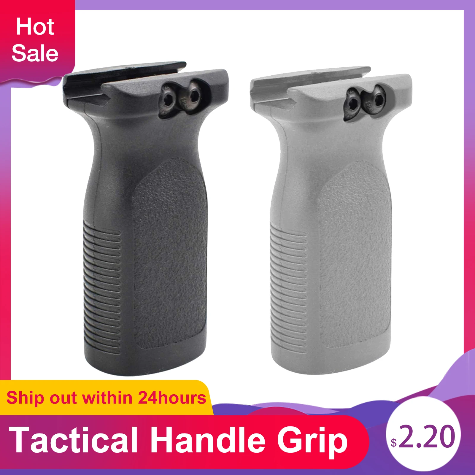 

Tactical Handle Grip Nylon Toy Hollow Handle Non-slip Traditional Vertical Handle Paintball Strategical Accessories For Training