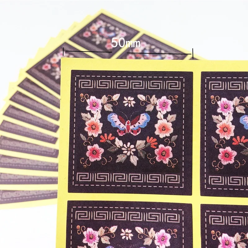 60pcs per pack 120 шт/100 шт/90 шт./лот, креативные, несколько стилей, цветочная упаковка, печать, наклейки, этикетки для конвертов, подарки на свадьбу, день рождения - Цвет: 60pcs per pack