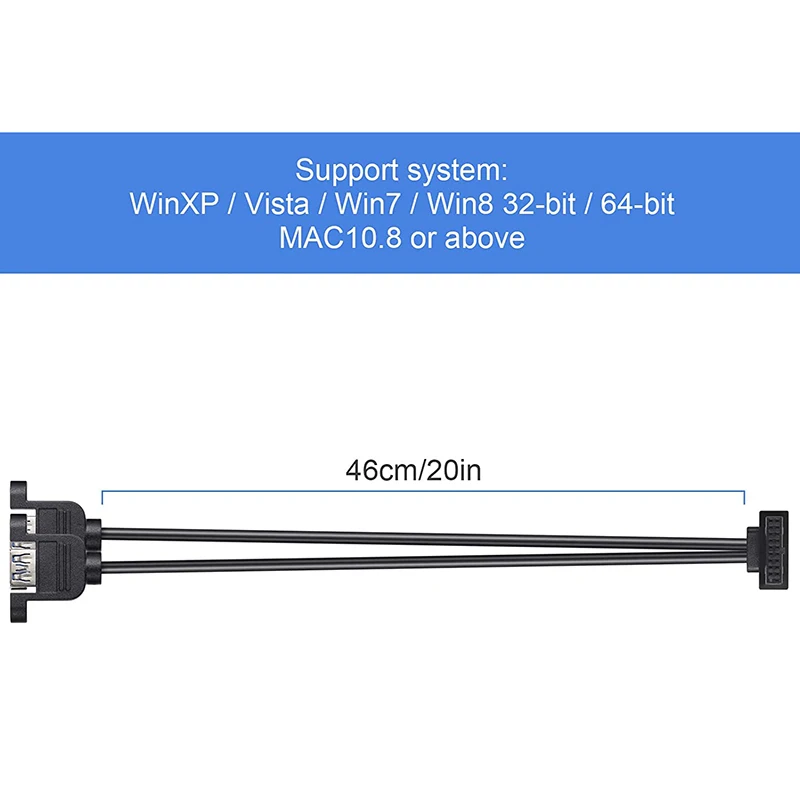 Кабель-перегородка USB 3 0 19PIN на два порта A Female подходит для Win XP/Vista/Win7