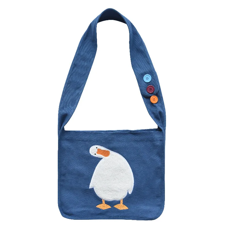 Роскошная сумка новая Холщовая Сумка через плечо с мультяшной вышивкой