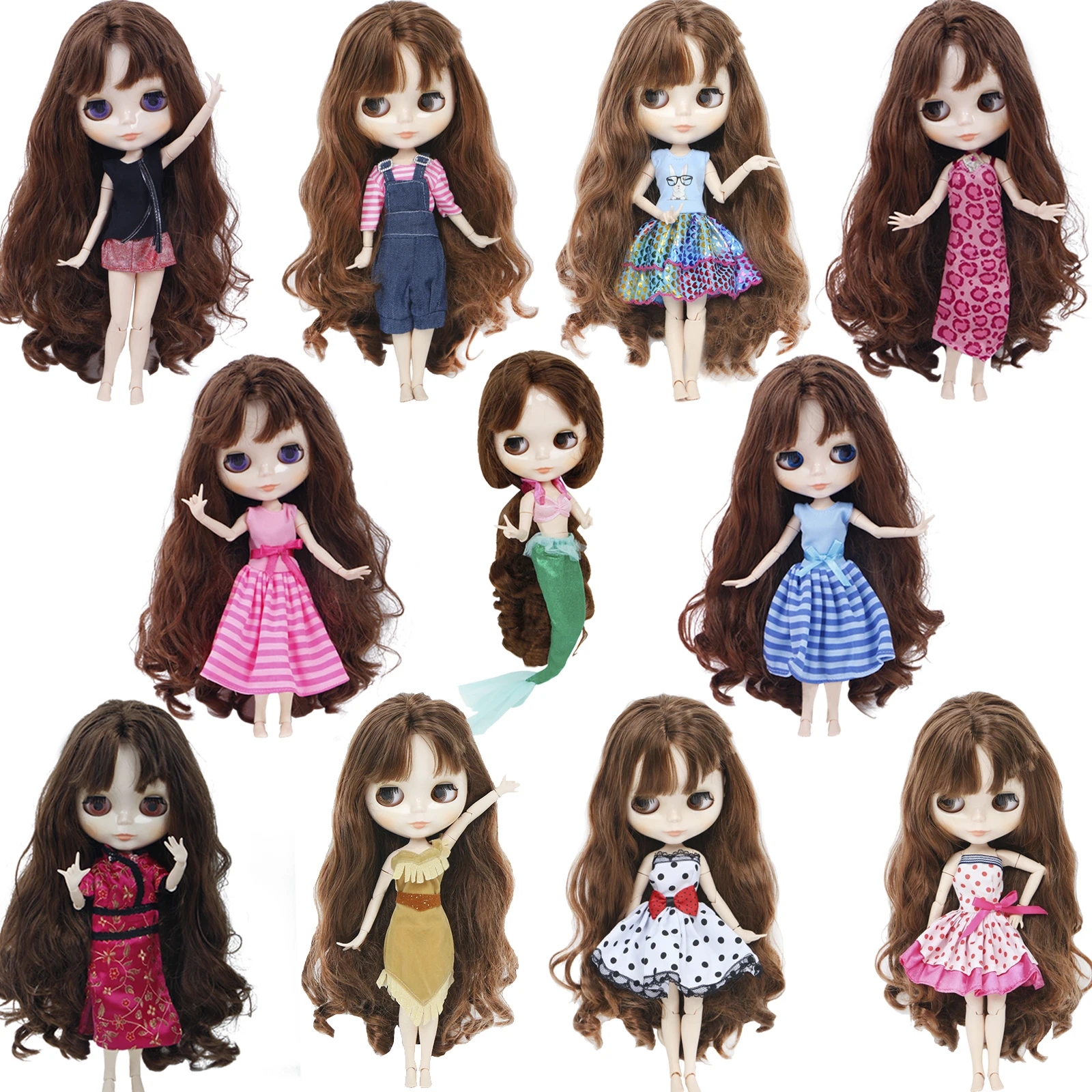 1 комплект милое платье-мини для девочек повседневное пальто Одежда куклы-Блэйна