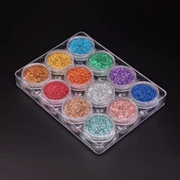 12 color holographic glitter sets kits manicure eye glitter makeup gel nail desgin shinny glitter powder nail accessories u%c3%b1as