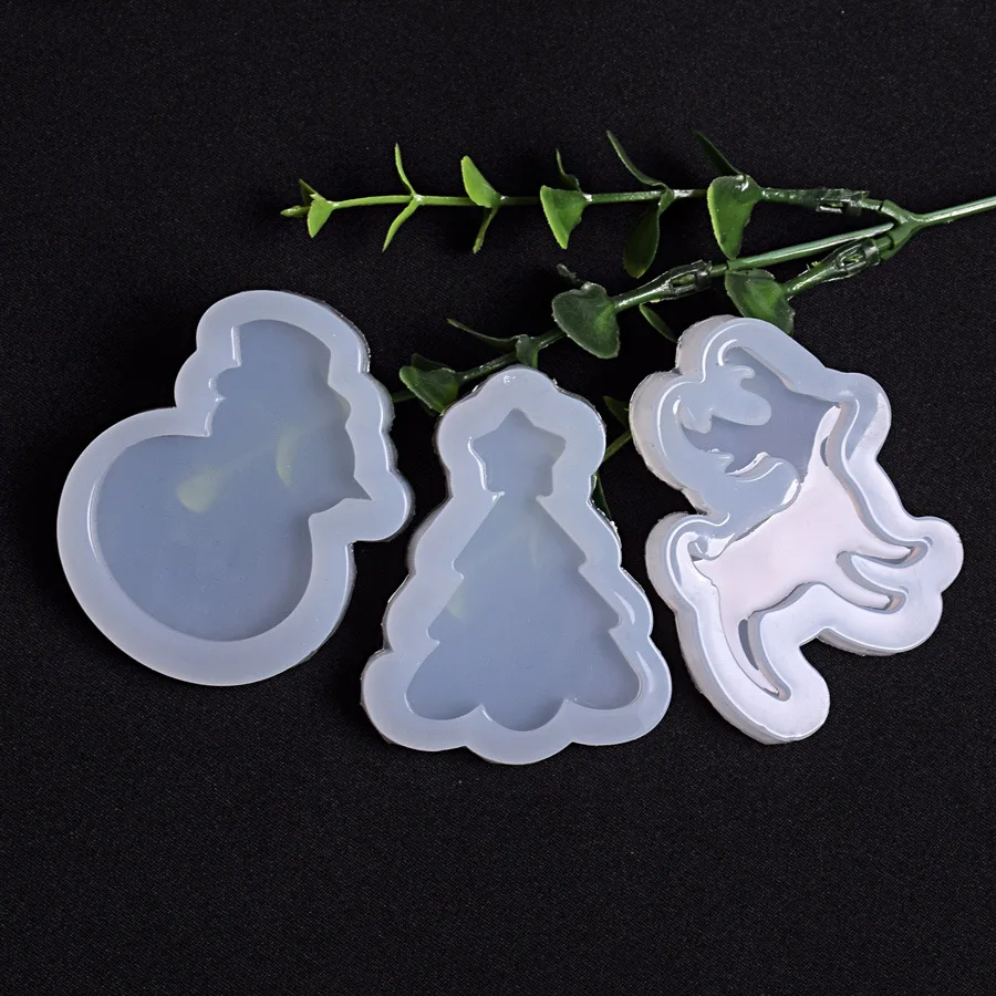 Рождественские украшения елка и снеговик форма снежинки эпоксидная смола