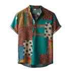 Рубашка мужская этническая с коротким рукавом, Повседневная Блузка в винтажном стиле, популярная одежда, лето 2022