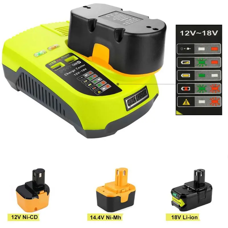 

P117 Charger for Alternative Ryobi Genuine 12V-18V Lithium NiCD NiMH Battery