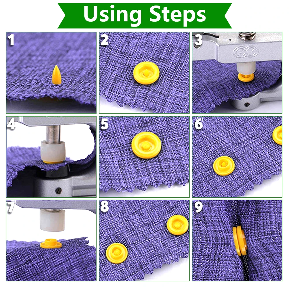 U Shape Fastener Snap Pliers Button + 150 Set T5 Plastic Resin Press Stud Cloth Machine Sewing Tool | Дом и сад