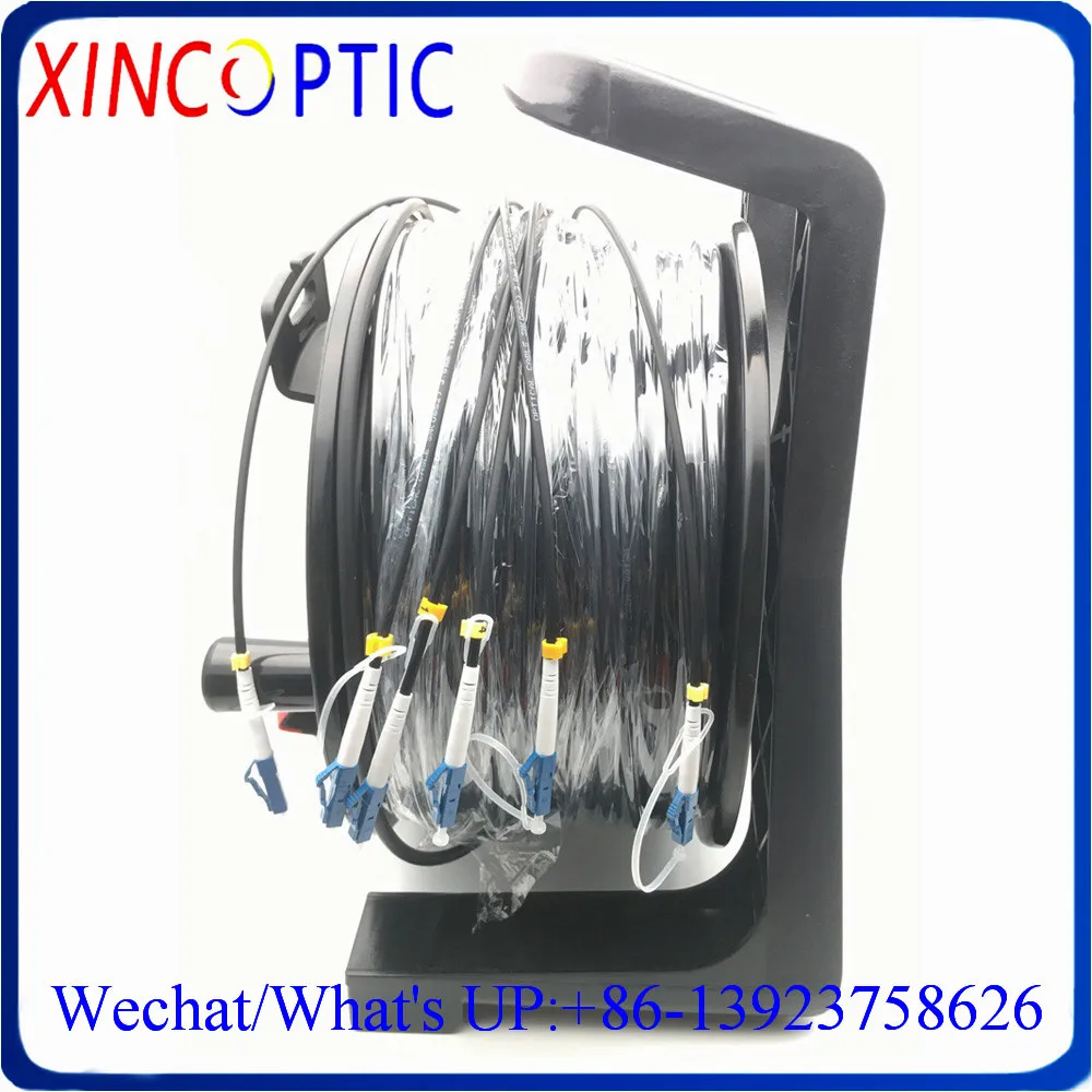 6C OM3 300 MM 4 8mm 6Core LCUPC 150/200M с барабаном PCD310 оптоволоконный Соединительный шнур