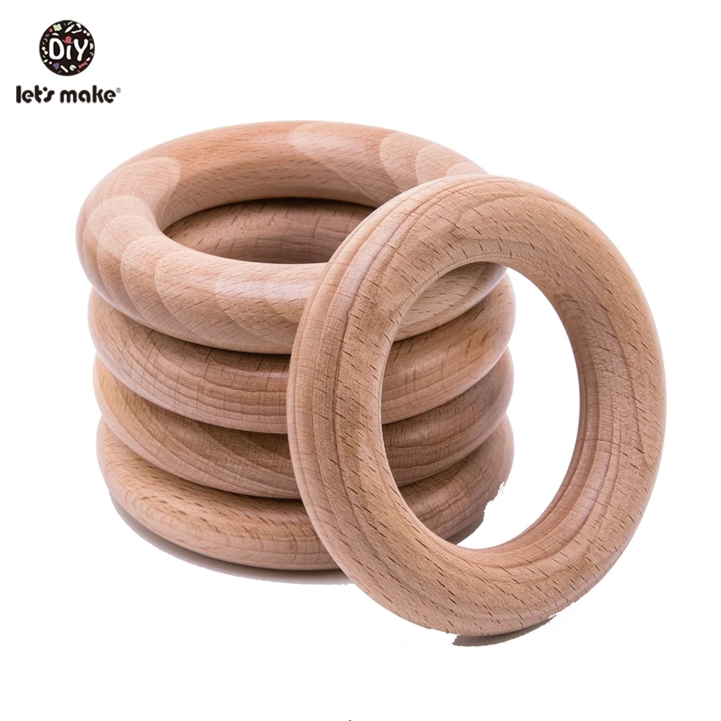 Кольцо детское деревянное из бука 54 мм 50 шт. | Мать и ребенок