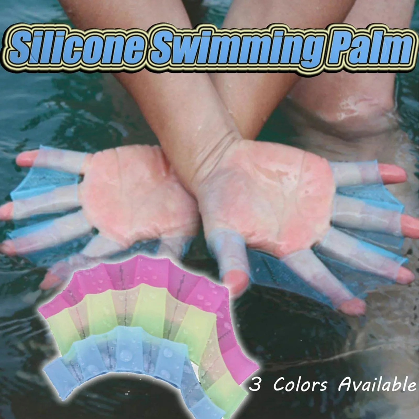 

High quality Silicone Hand Swimming Fins Flippers Swim Palm Finger Webbed Gloves Paddle S M L