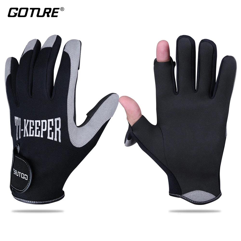 Goture Зимние перчатки для рыбалки 2 пальца вырезать Водонепроницаемый анти
