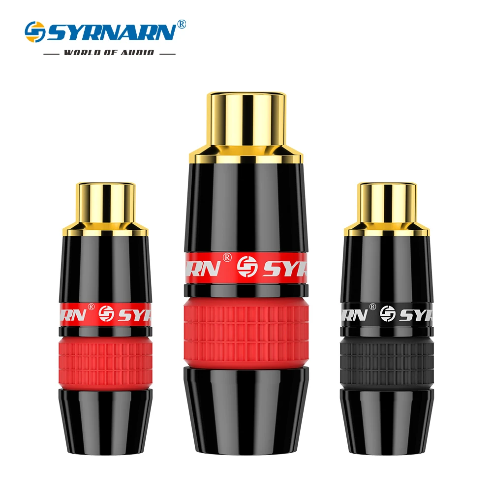 20 шт Hifi RCA Jack 24K позолоченный Мужской Двойной самоблокирующийся провод лотоса