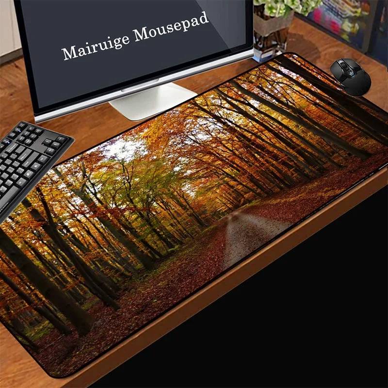 

Mairuige Beautiful Game Anime Mouse Pad Highway Forest Pattern Natural Rubber Non-slip Company Office Computer Desk Mat