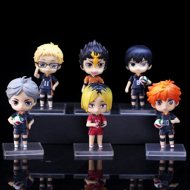 

6 styles of Q version of volleyball boy jichuagnche and guazhaoyanmo the Desktop decoration toys.
