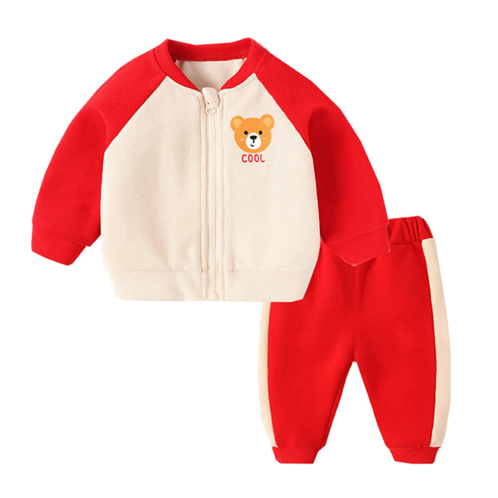 

Cute Kids Girls Boys Sport Outfits Autumn Spring Sportswear Casual Long Sleeves Zipper Tops and Pants Tracksuits Sports Clothes