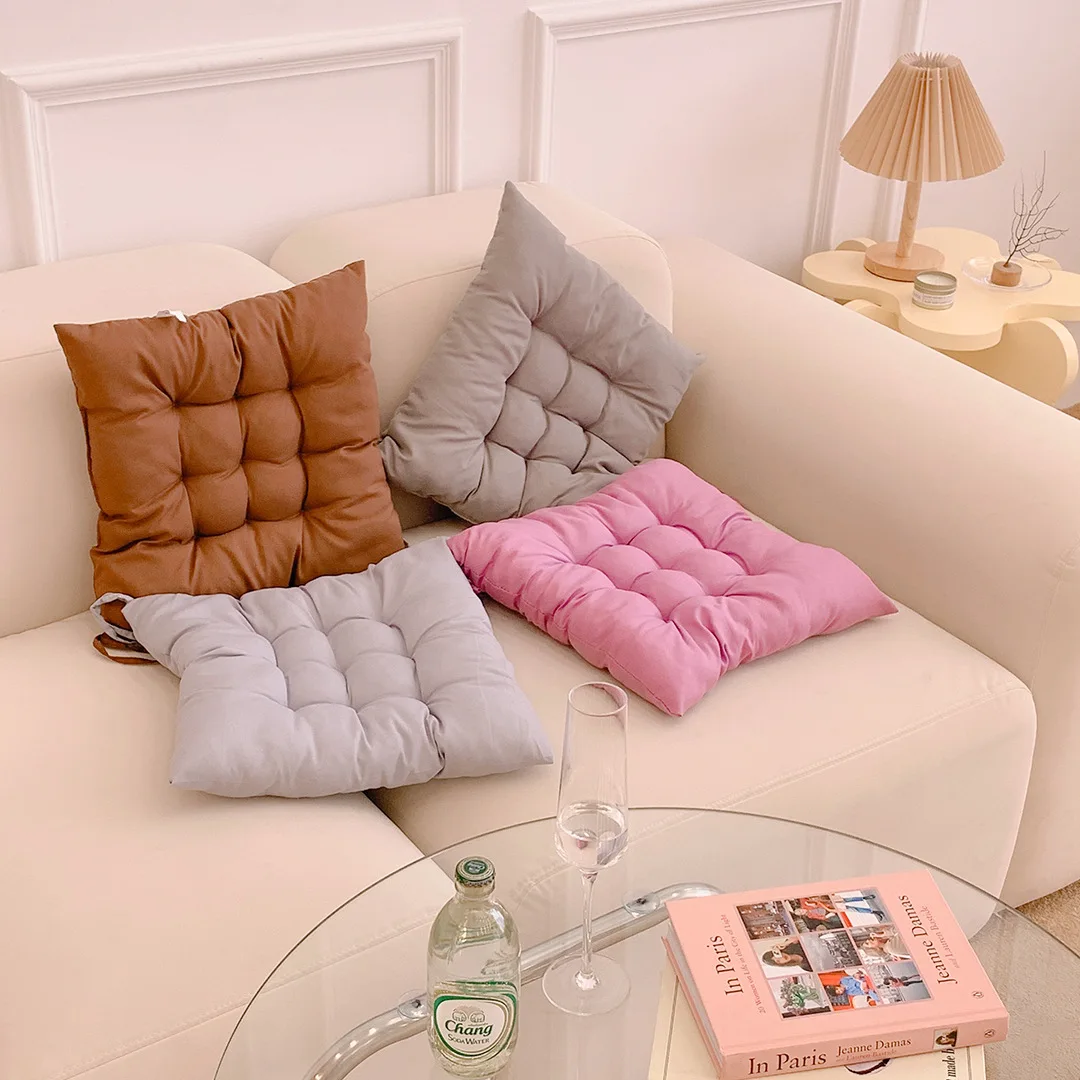 

Ins Simple Solid Color Cushion Morandi Color Student Cushion Soft Office Dormitory Thickened Butt Cushion