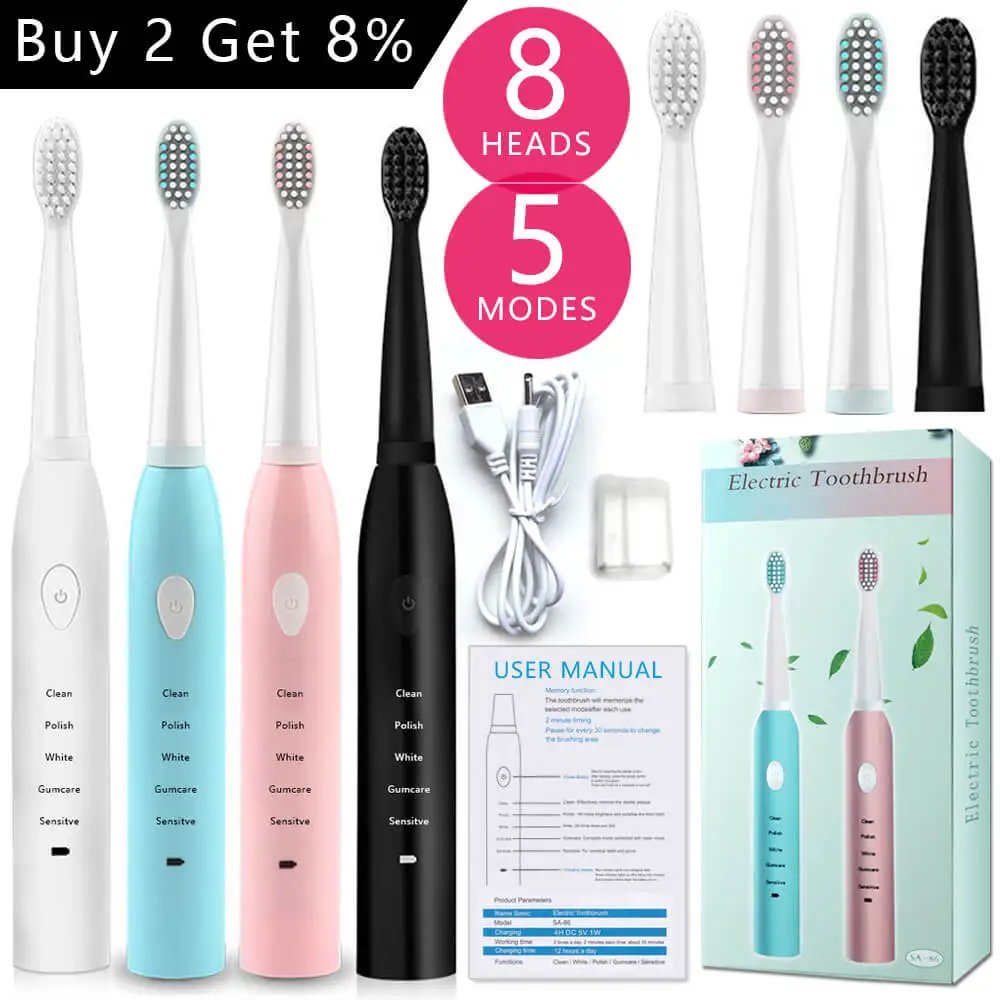 

Electric Toothbrush Rechargeable Dental Scaler Tooth Whitening Cleaner Box Portable Home Ultrasonic Remover Stains Dentist Brush