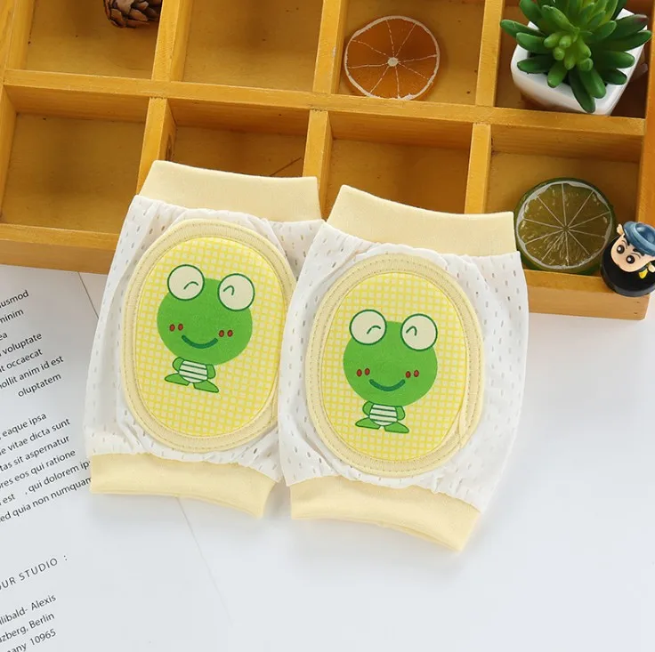 Frog Детские наколенники с героями мультфильмов, противоскользящая сетчатая Подушка, защита для ползающего ребенка, хлопковые детские наколенники, гетры для мальчиков и девочек, От 0 до 3 лет - Цвет: Frog
