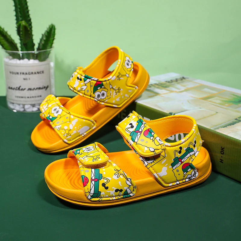 

Cute Cartoon Sandals Slippers For Kids Soft Lightweight EVA Shoes Boys Girls Anti-Slip Beach Walking Footwear Toddlers Boys Shoe