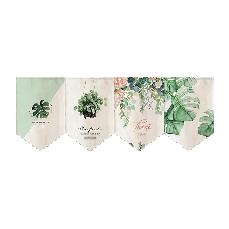 Нордическое зеленое растение короткая японская занавеска треугольная