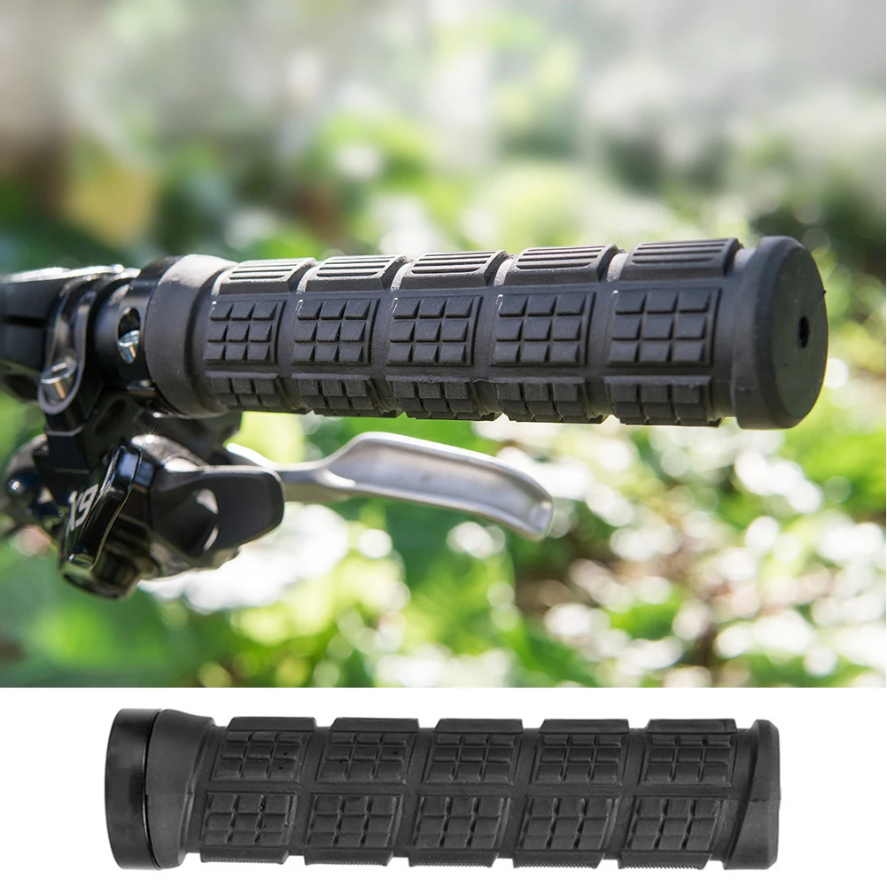 

Bike Handlebar Grips Anti-Slip Rubber Cycling Grips Cover with Aluminium Lock Bicycle Accessories for Bike Black 1Pair