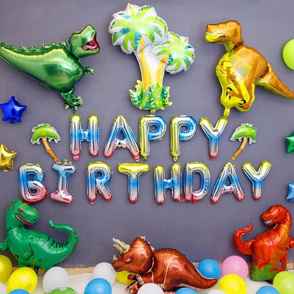 

Dinosaur Foil Balloons For Boy Happy Birthday Party Drcorations Kids Jungle Animal Balloons Children Jurassic World Decor Globos