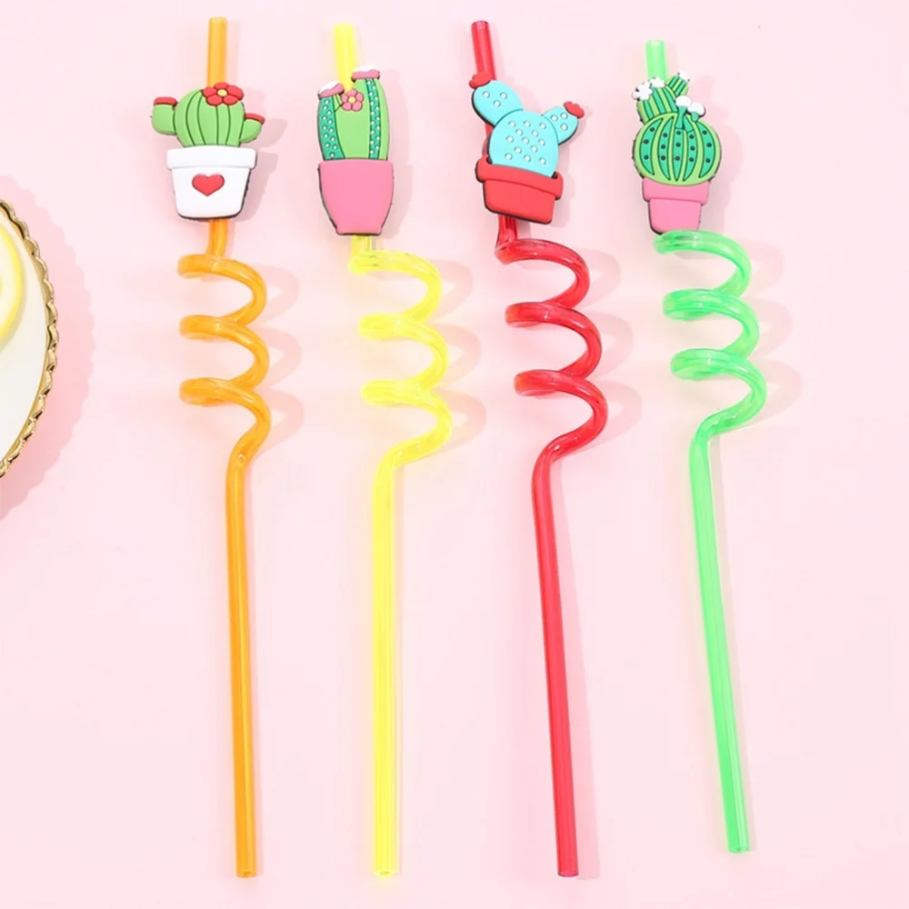 

12pcs Beverage Straw Drinking Straw Candy Color Shape for Party Dessert Table Decoration
