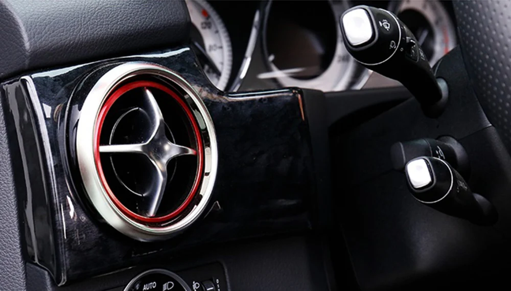 Для Mercedes Benz GLK SLK SLC SL GLK200 GLK250 GLK350 X205 автомобильный выход кондиционера украшение кольцо стикер AC вентиляционное отверстие накладка