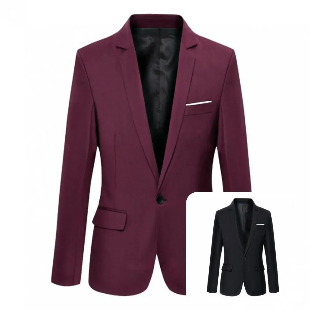 

Fashion Single Button Slim Business Blazer Business Blazer Soft Texture All-Match
