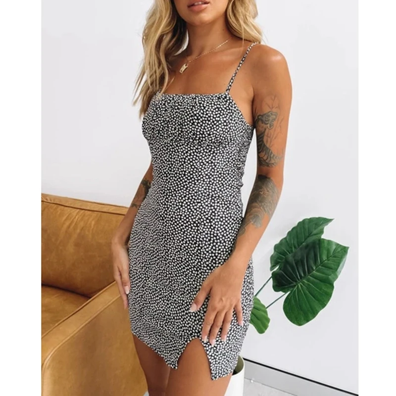 

Women's Summer Dress Fashion Spaghetti Strap Floral Print Bodycon Mini Sexy Dress Bohemian Party Dresses Evening Dresses Women
