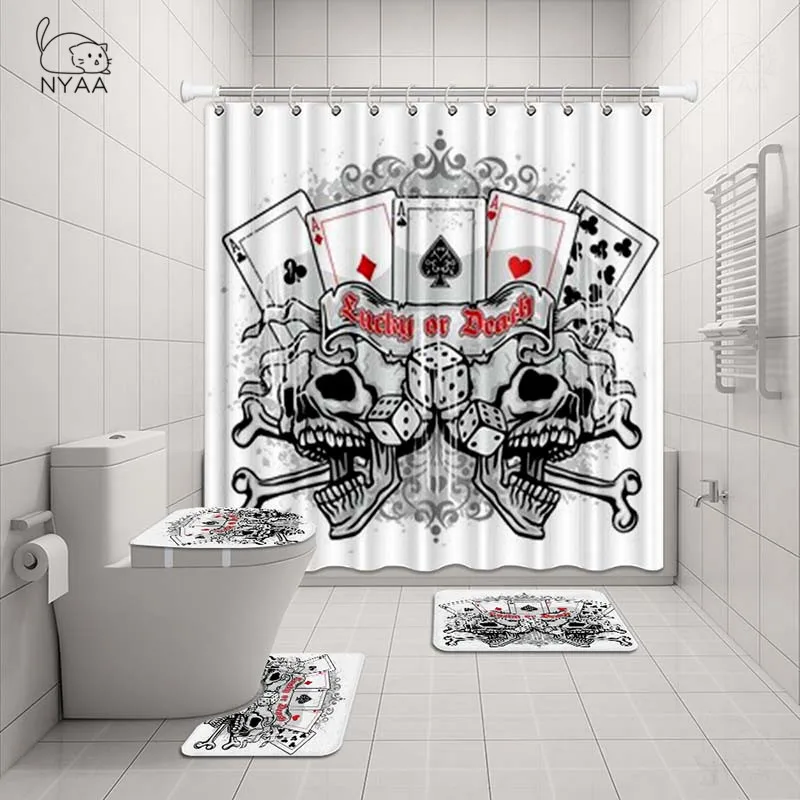 Занавески для душа Nyaa с красным арлекином бесшовные водонепроницаемые шторы из