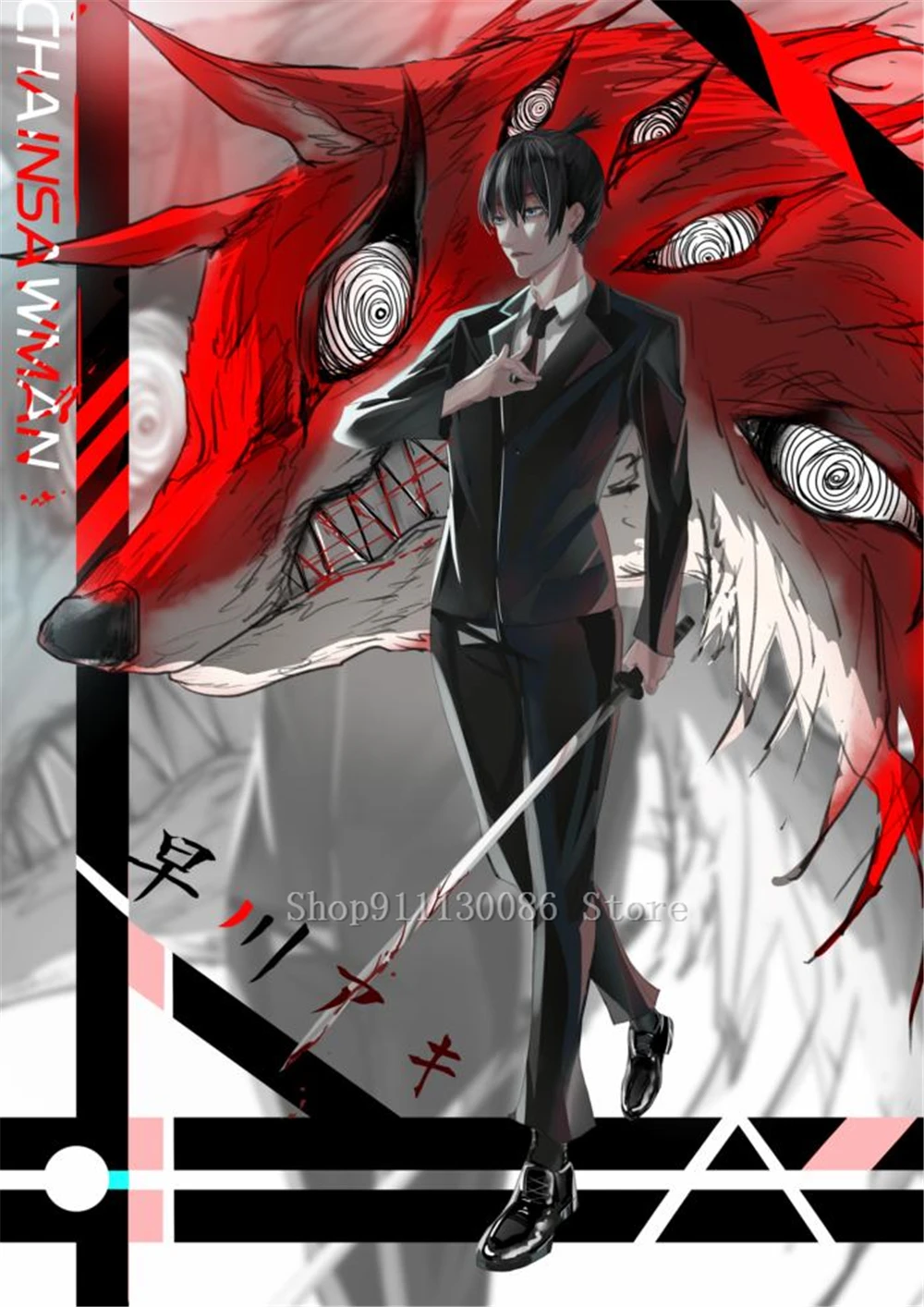 Алмазная живопись 5d сделай сам человек с Бензопилой мультяшный плакат Power Makima