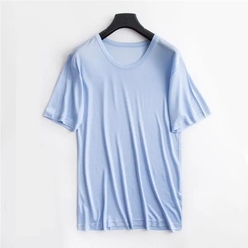 Шелковый Для мужчин ижама с коротким ночная рубашка 21 250|Кофты для сна| |