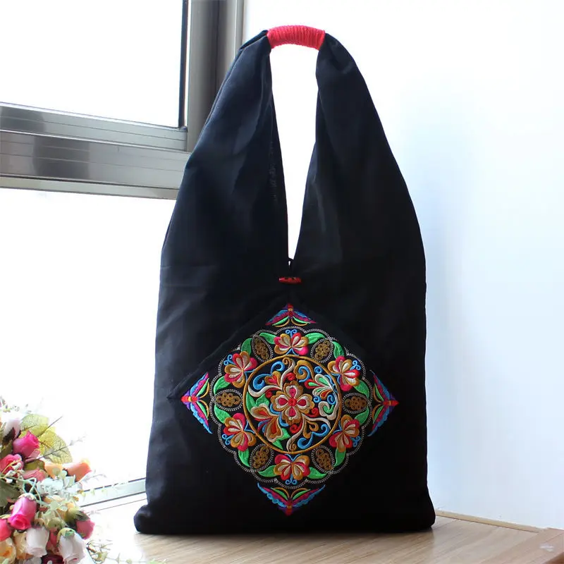 Vintage Embroidery Flowers Bohemian Women Shoulder Bag Travel Bags Women's Handbags Purses
