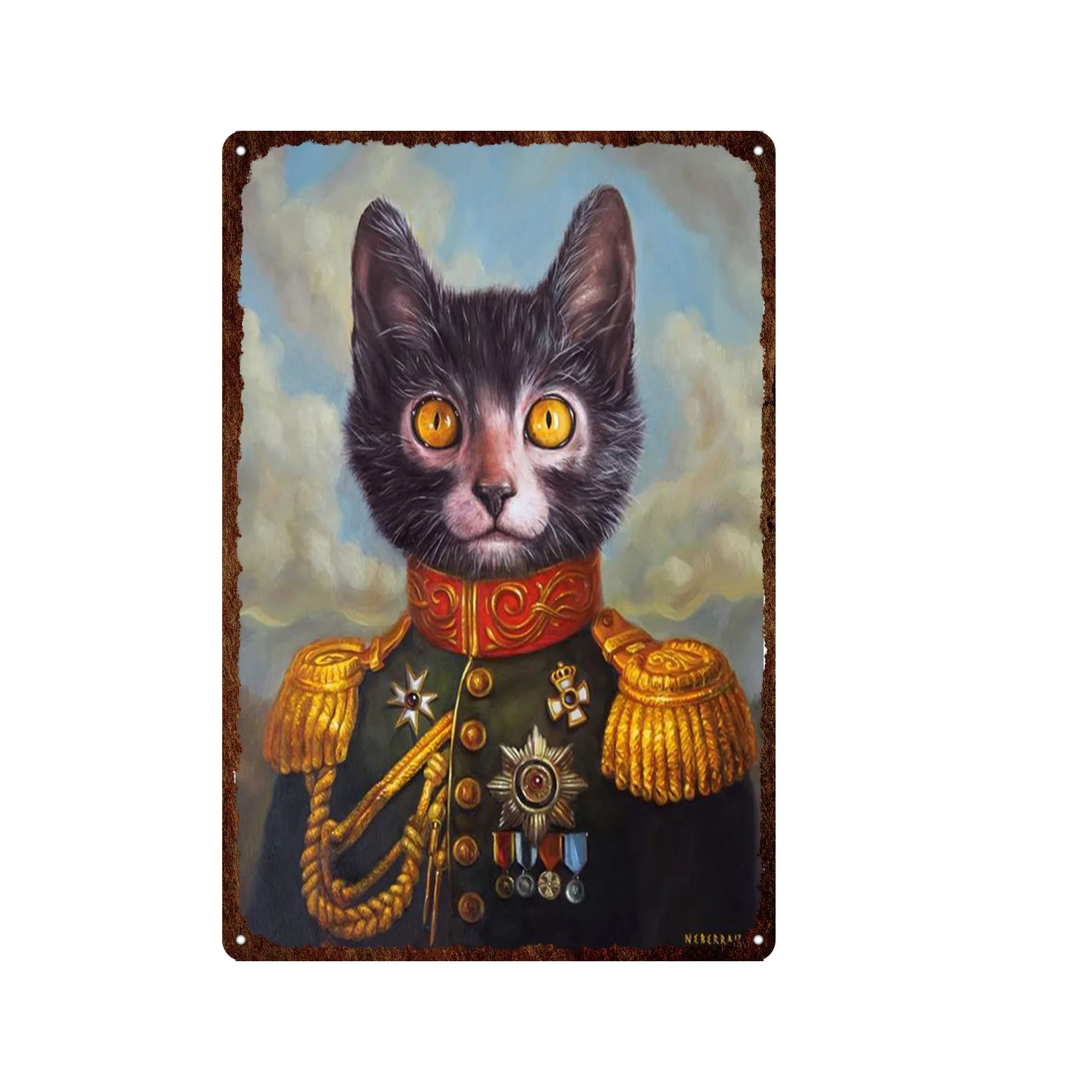 

Retro Style Personalized Custom Iron Painting Creative Animal Hd Metal Posterpet Picture Family Living Room Art Decoration