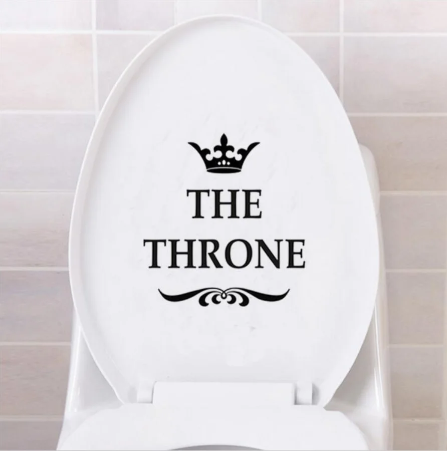 

THE THRONE funny Interesting Toilet Wall Stickers Bathroom Decoration Accessories Home Decor