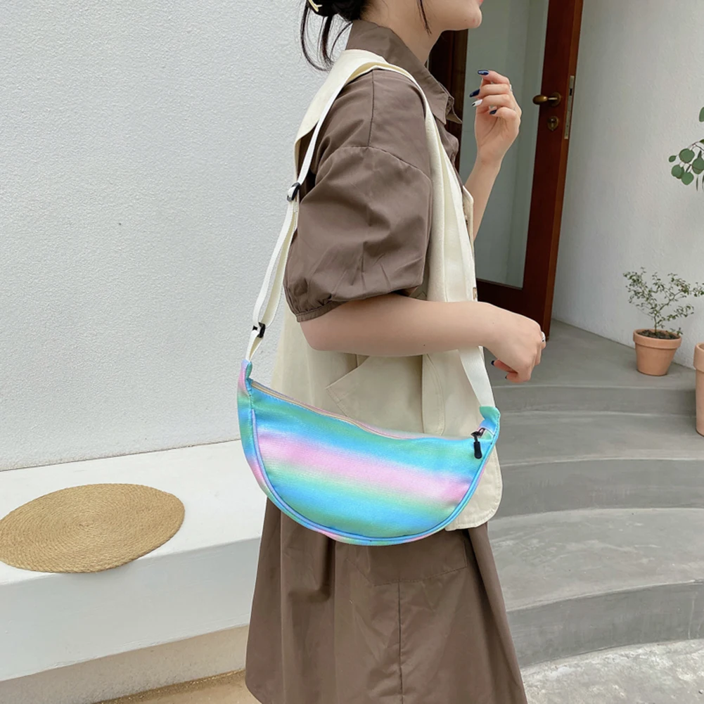 

Fashion Gradient Color Crossbody Handbag Women Nylon Totes Pouch Female Shoulder Bag Lady Travel Messenger Bag
