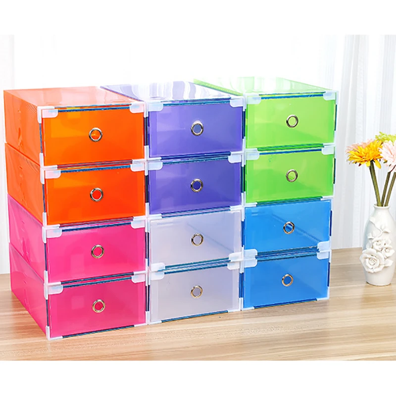 1 шт. Tustproof ящик для хранения Прозрачный обувной коробки могут накладываться