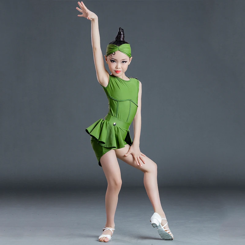 

Children Professional Latin Dance Dress for Girls Ballroom Dance Competition Dresses Silt Set Kids Modern Dance Clothing SL4844