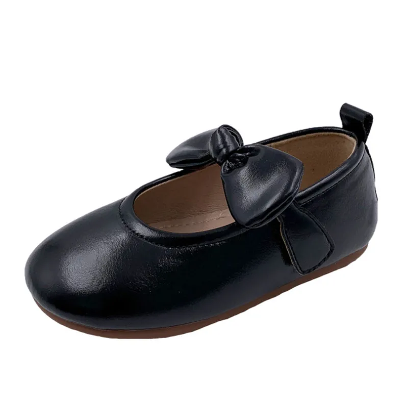 

2021 New Autumn Children Shoes Genuine Leather Bow Girls Princess Shoes Soft Sole Comfortable Fashion Toddler Kids Shoes 21 -30