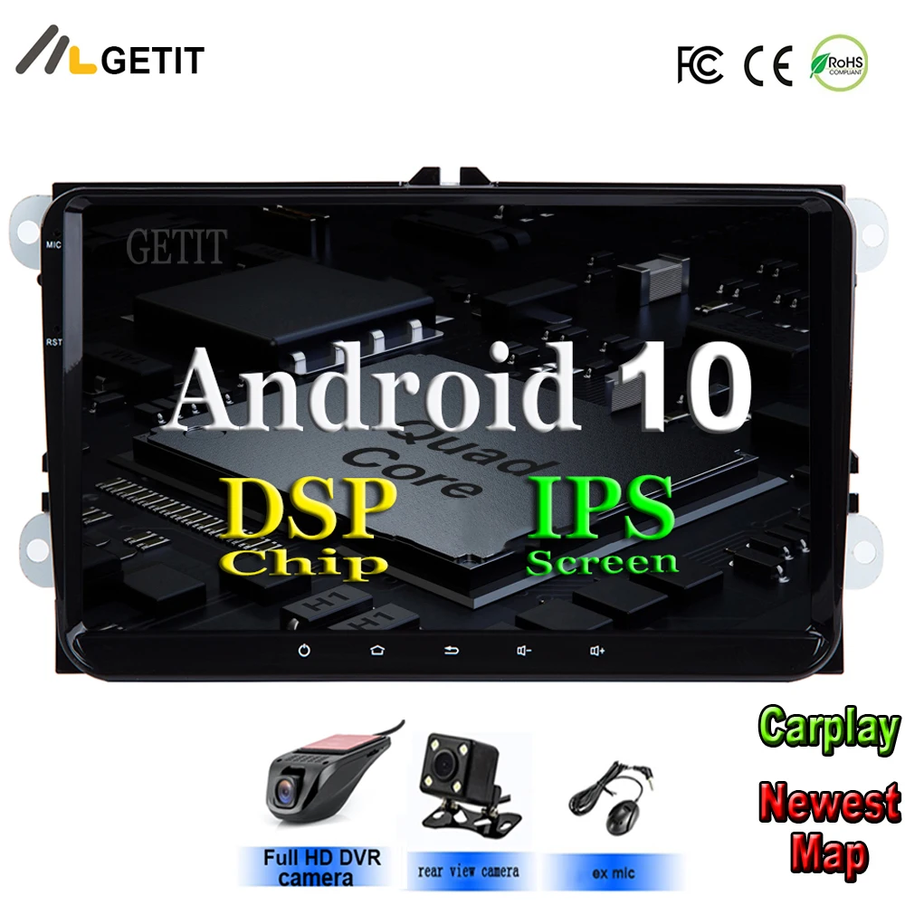 Автомобильный DVD плеер с GPS Android 10 для VW T5 Transporter Multivan Touareg Wi Fi BT стерео