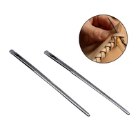 2pcs leather sewing needle single and double hole diy woven leather rope hemming with needle craft leather rope needle supplies