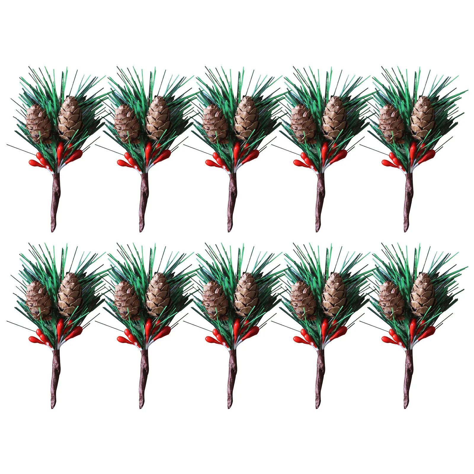 

Pine Needles Artificial Flower Floral Picks XMAS Tree Pendant Simulation Christmas gift wrapping Christmas Berry Twig Branches