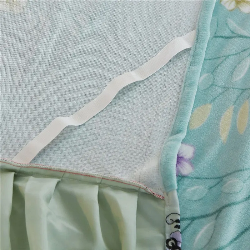 Утолщенная теплая молочная бархатная вышитая кружевная двойная постельная