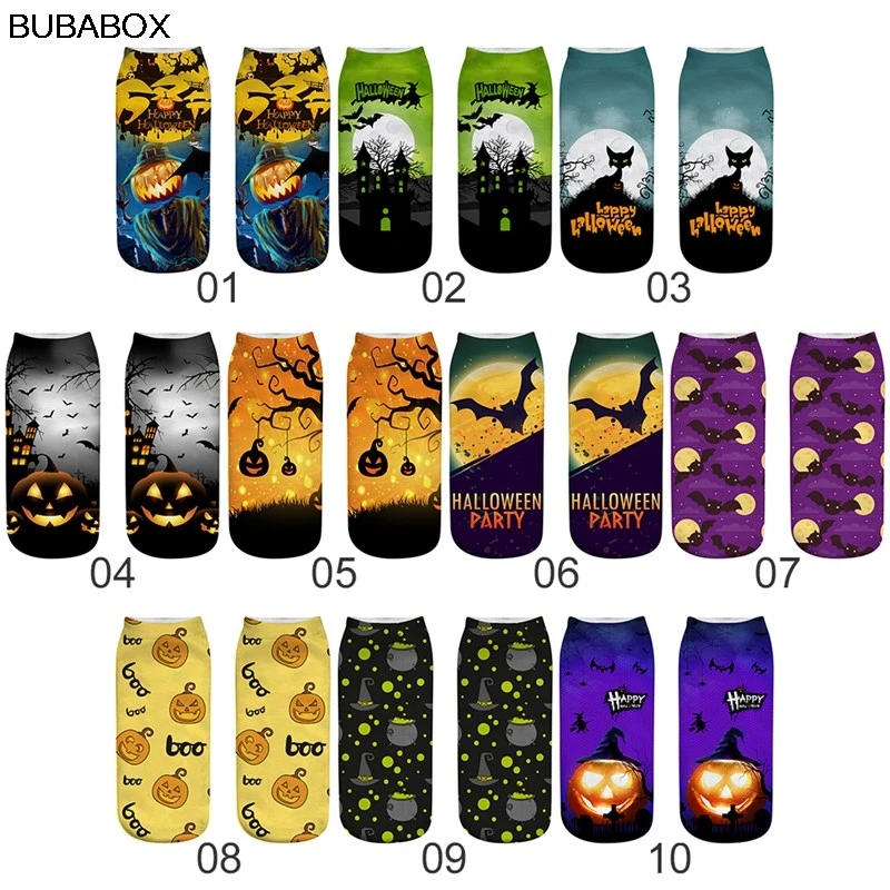 Новинка 2020 носки на Хэллоуин Женские Смешные с веселым принтом замка тыквы