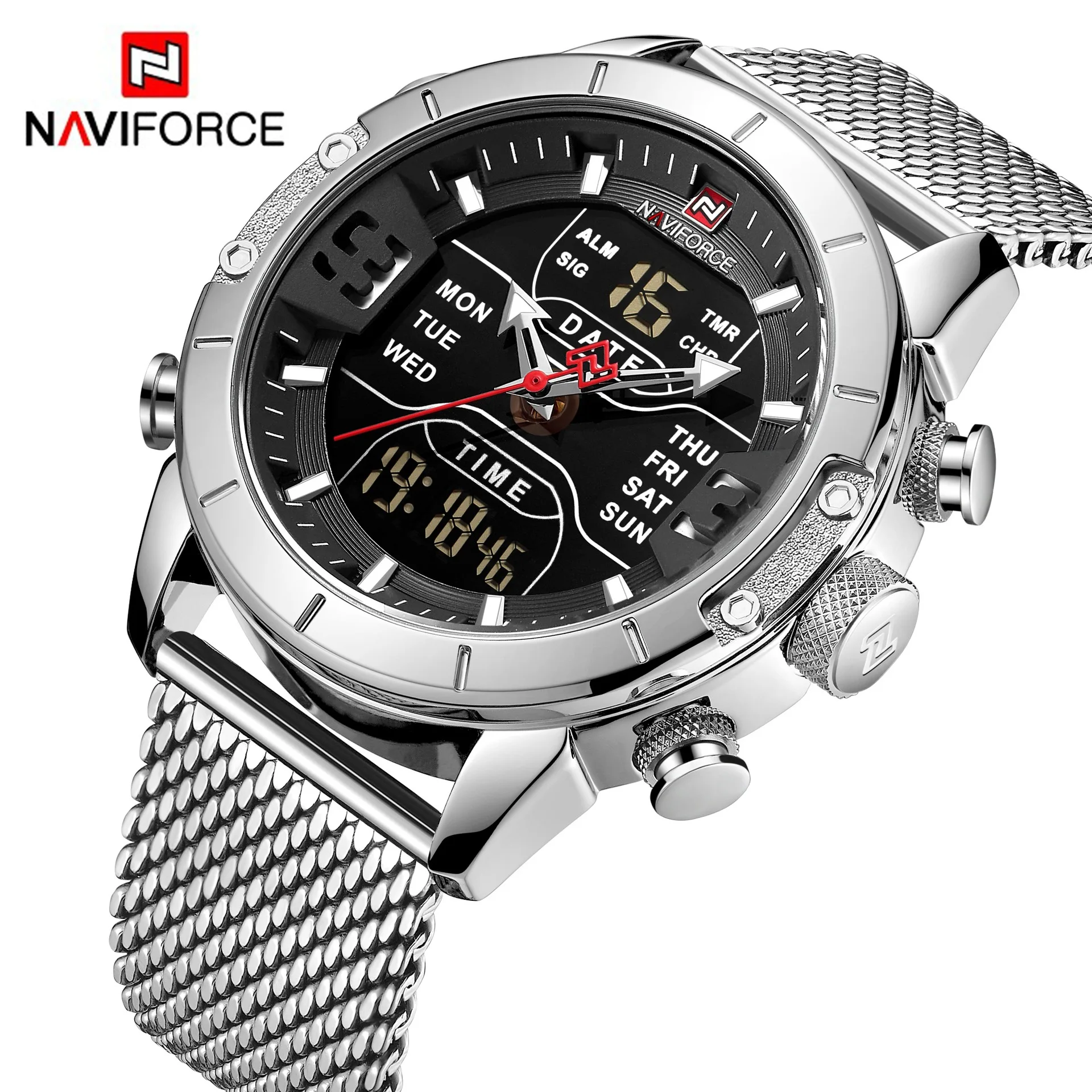 

Electronic Watch Sports Men's Watches Waterproof Multifunction Quartz Watch Mesh Strap Watch Unique Watch Casual Fashion Watch