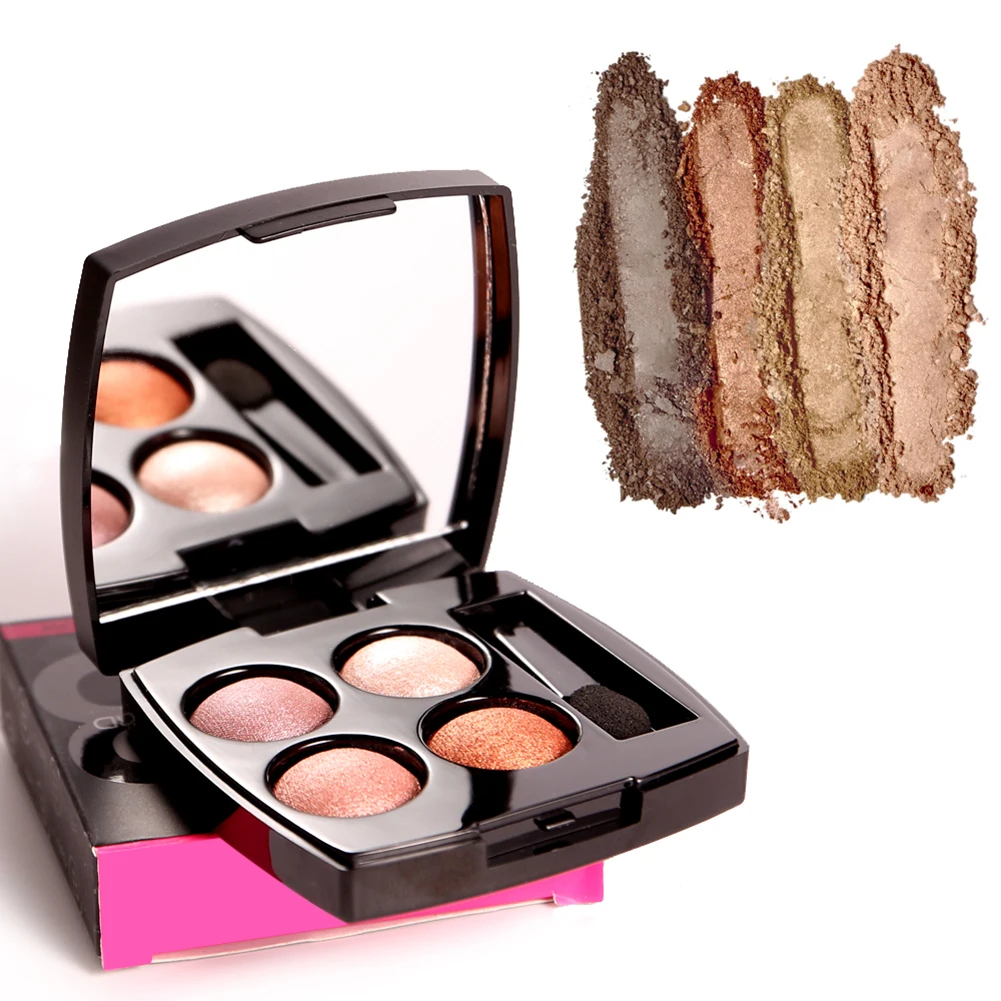 Женские тени для век 4 цвета блестящие шелковистые сияющие стойкие Палитра