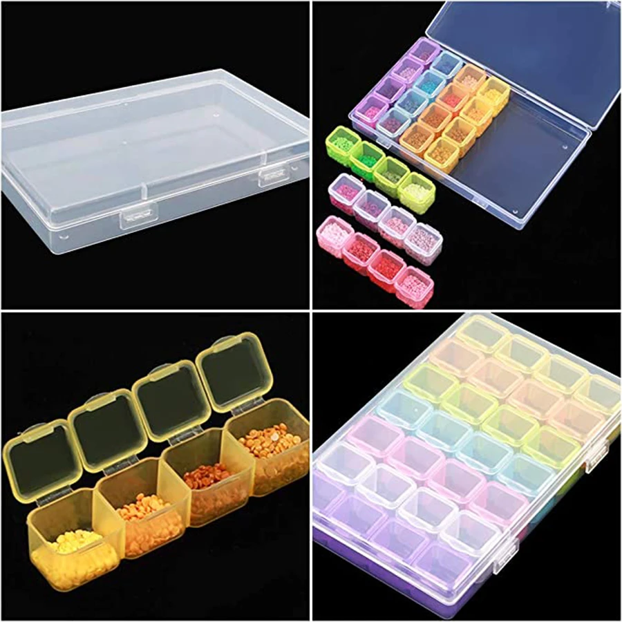 

5D DIY Diamond Painting Drill Box Jewelry Box Rhinestone Embroidery Crystal Bead Organizer Storage Case Container