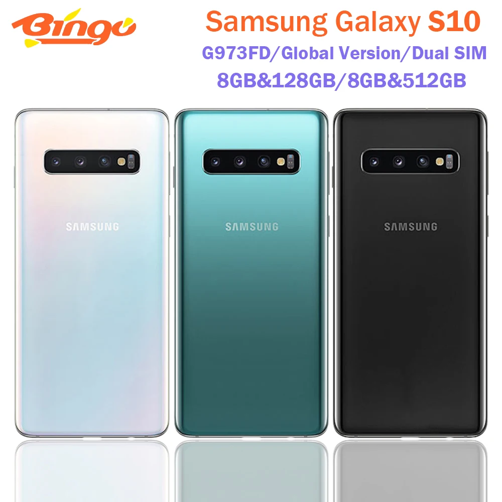 Samsung Galaxy S10 G973FD Dual SIM глобальная версия четыре ядра мобильный телефон Exynos 9820 6 1
